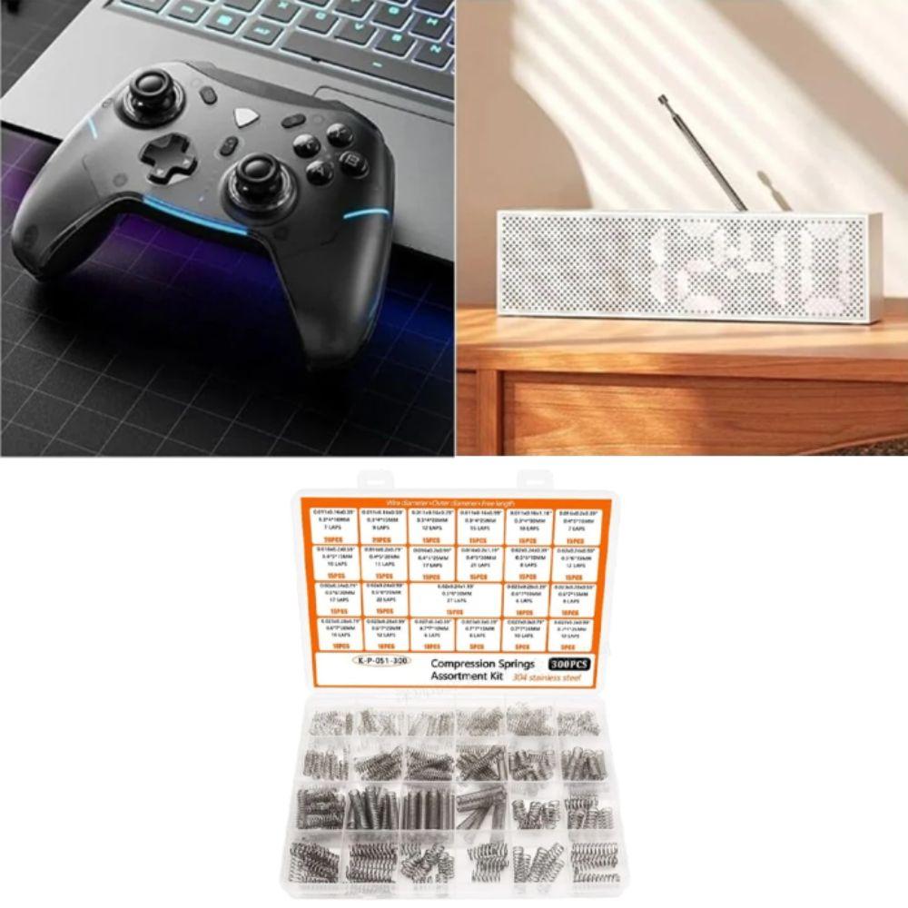 304 Stainless Steel Compression Spring Kit 300PCS Premium Stainless Steel Stainless Steel Spring Kit Assortment 24 Sizes 300PCS