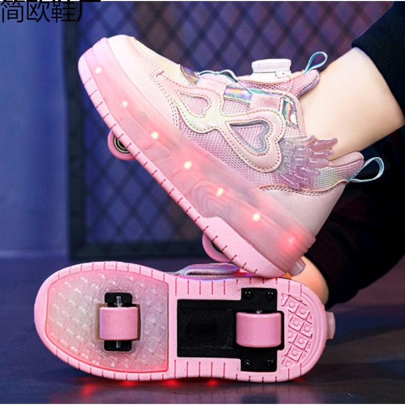 Runaway shoes boys summer breathable children primary school students sports shoes luminous light shoes skating