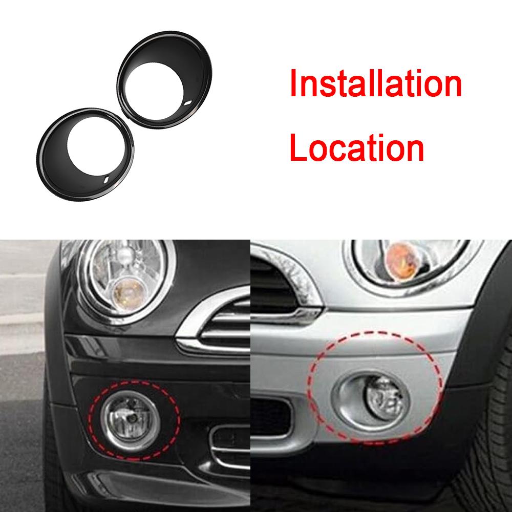 2Pcs Front Fog Light Lamp Trim Ring Cover Frame For Mini Cooper R55 R56 R57 2007 2008 2009 2010 2011 51112753661 51112753662