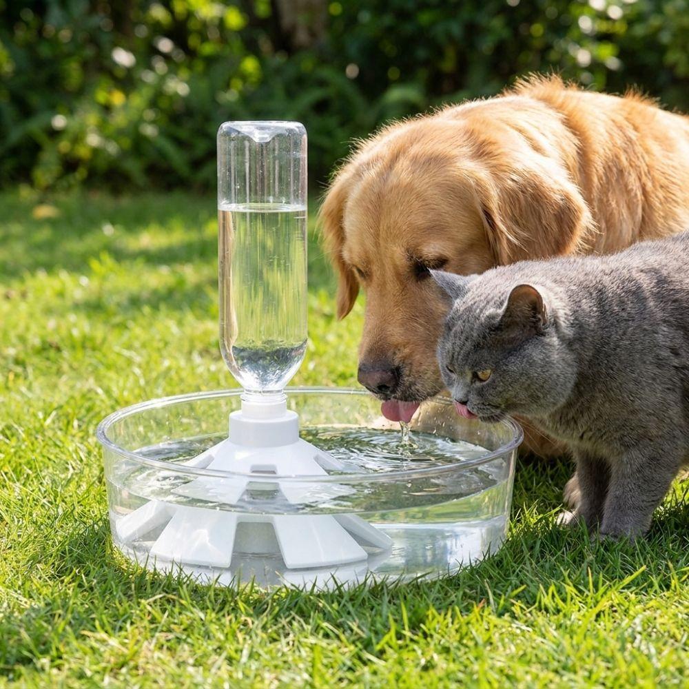 Anti-Slip Cat Water Bowl Anti Overturning Automatic Pet Feeder  Indoor Outdoor Use