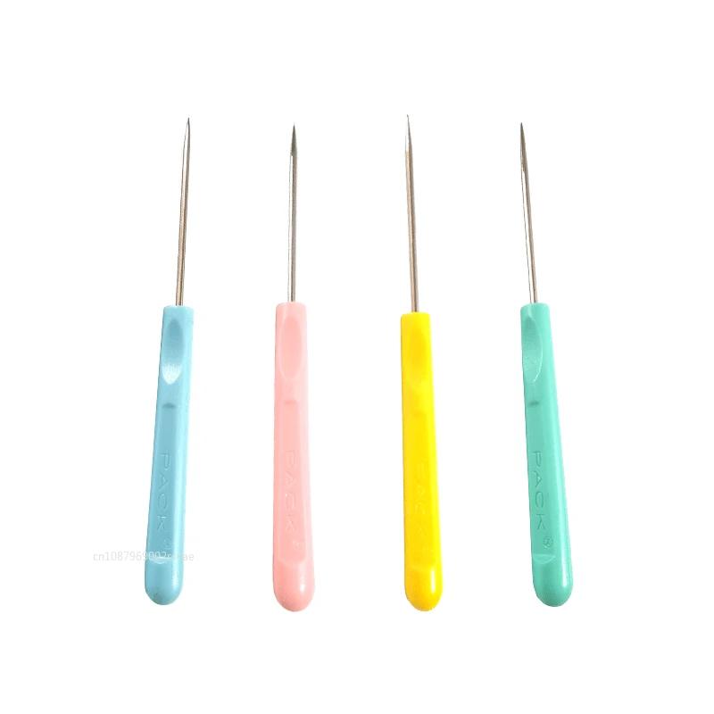 4PCS/pack Plastic Handle Sewing Awl for DIY Sewing Repairing Canvas Leather Awl Tools Punch Sewing Awls Kit Hand Stitching