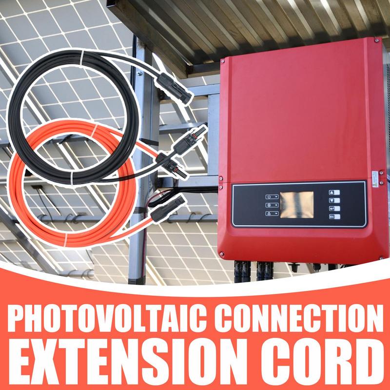 Solar Panel Extension Cord W12AWG/6mm 10AWG With Protective Design Connector Solar Cable Photovoltaic Wire For Car Systems