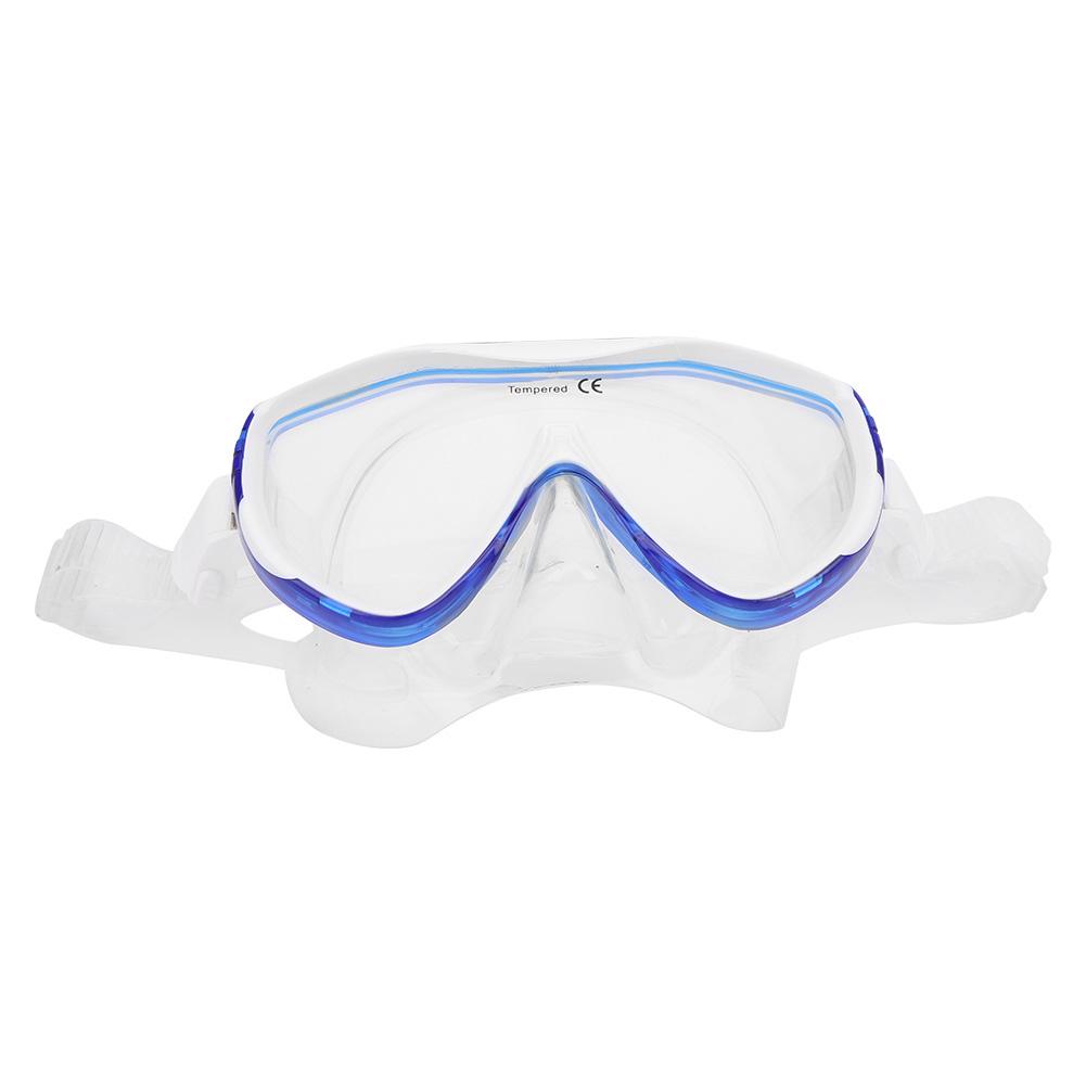 Adult Diving Goggles Face Shield Glasses Silicone Professional Snorkeling Equipments(MK‑102 Blue )