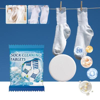 Effervescent Sock Cleaning Tablets - Quickly Powerful Dissolving Decontamination Stubborn Stains Remover Mild Socks Cleaner Tool