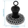 Cast Iron Scrubber with Silicone Handle Stainless Steel Chainmail Scrubber Scraper Anti-Rust Cast Iron Scrubber for Kitchens