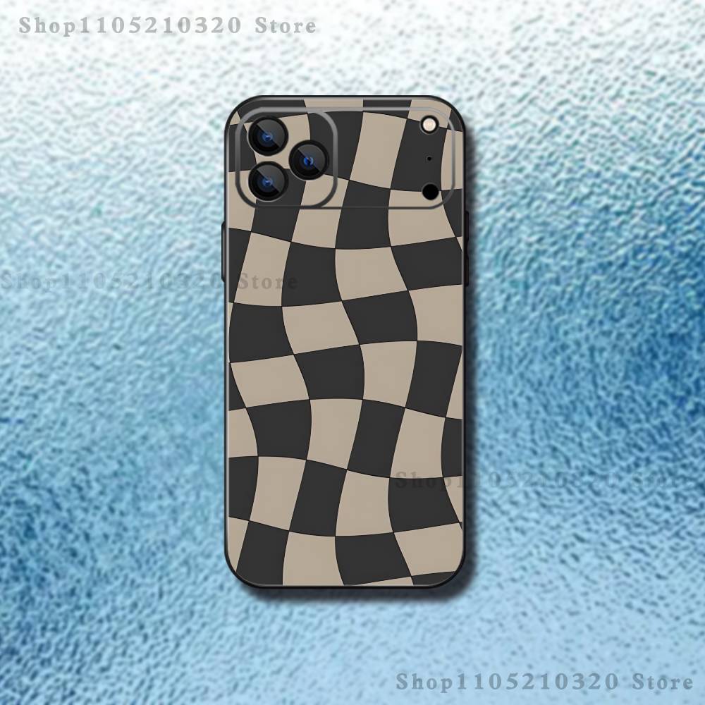 

Black white checkered pattern Phone Case For iPhone 17,16,15,14,13,12,11,Pro,Max,Plus,E,SE4,Air,Mini Black Soft Funda iPhone12PRO