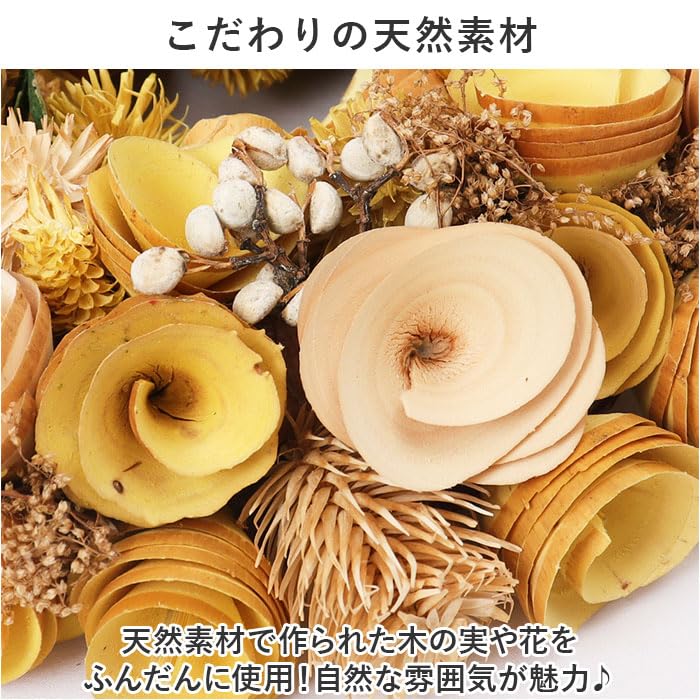 BACKYARD FAMILY One Color Wreath M Violet Purple Natural Materials Nuts Flowers Wood 25cm Round Home Decor Interior Wall Hanging Year-Round
