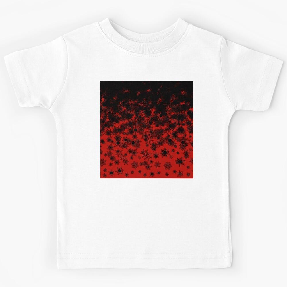 Blizzard - Black snowflakes on a red background Kids T-Shirt 130
