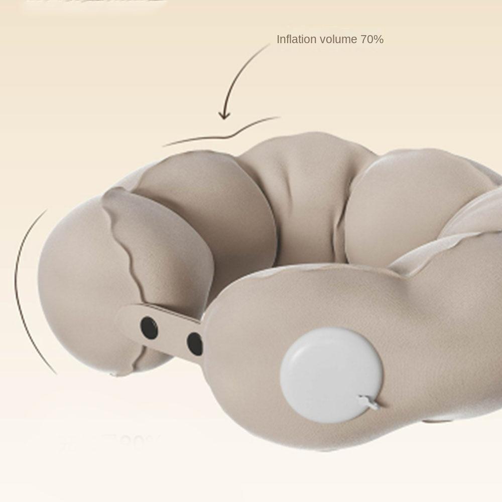 Comfort Inflatable  Travel  Pillow Pressed Inflation Neck Support Cushion  Women Men