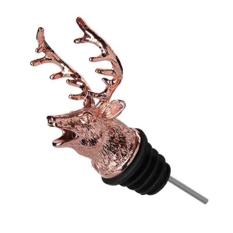 Wine Pourer Deer Elk Lion Wine Stopper Stainless Steel Bartender Tool Deer Head Wine Mouth Wedding Party Bottle Stoppers