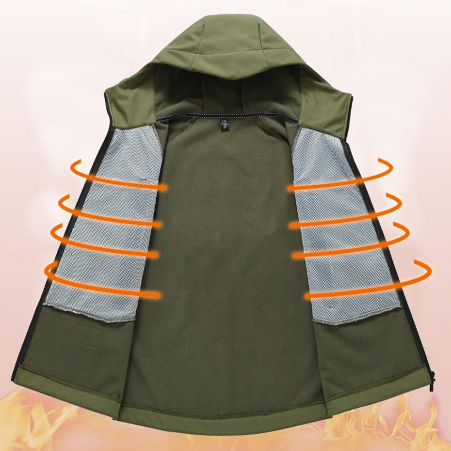 Herren Jacken Softshell Mäntel Herbst Winter Fleece Kapuzen Windjacke Mann Große Größen 11XL 10XL Jacken