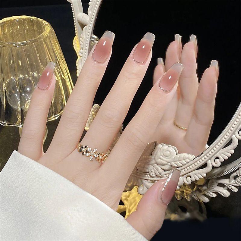 

Наклейки для ногтей Мода 2025 Новинка Ручная броня Носимый тип Накладной ноготь Алмаз в крошке Длинная наклейка для ногтей Готовое изделие BY94# Phnom Penh Gradual Milk