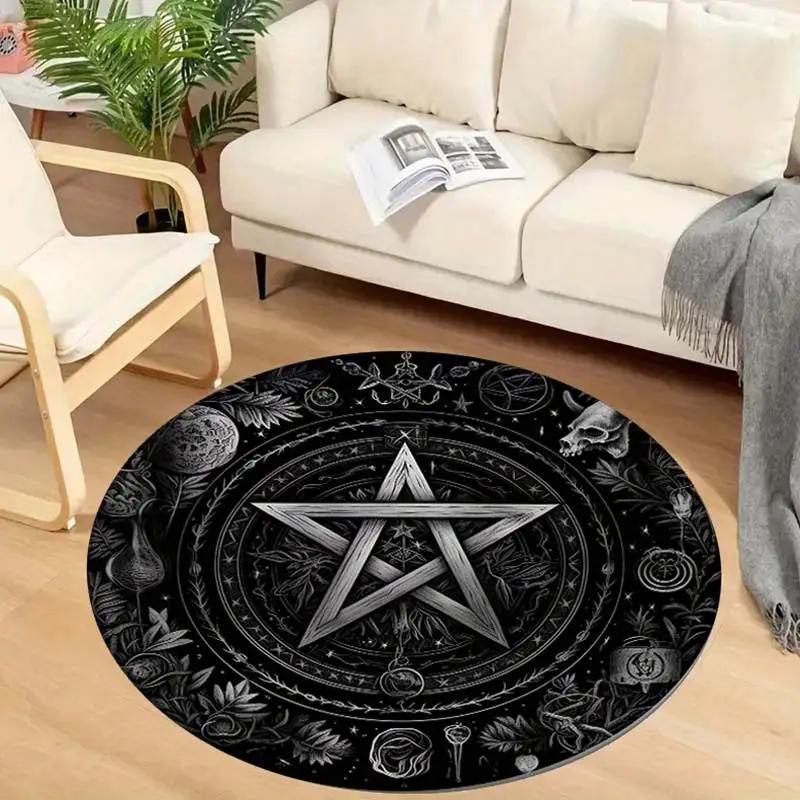 The Moon and The Stars Round Carpet Washable Decoration Home Light Rug Bedroom Chair Mat Carpets for Living Room