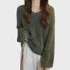 Women's V-Neck Imitation Mink Fleece Sweater - Thick, Warm, Knitted Long-Sleeved Top for Autumn and Winter