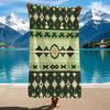 Bohemian Green Tribal Beach Towel Ethnic Geometric Print Quick Dry Sandproof Absorbent Towel for Summer Beach Travel Vacation