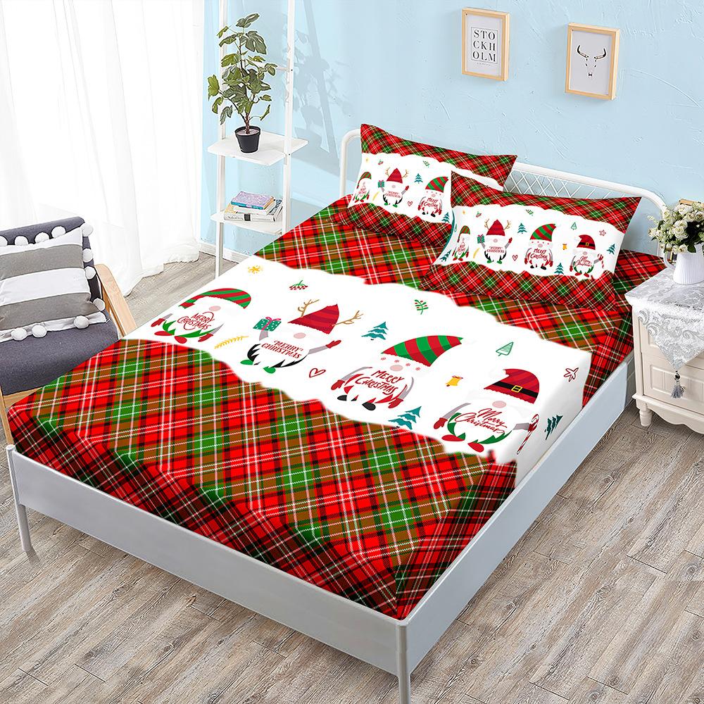 Christmas Mattress Three-Piece Bedspread Children'S Kit Mattress Protective Cover