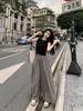 Retro Plaid High-Waisted Pants & Skirt Set – Women's Versatile Summer Two-Piece, Loose & Slimming Casual Outfit