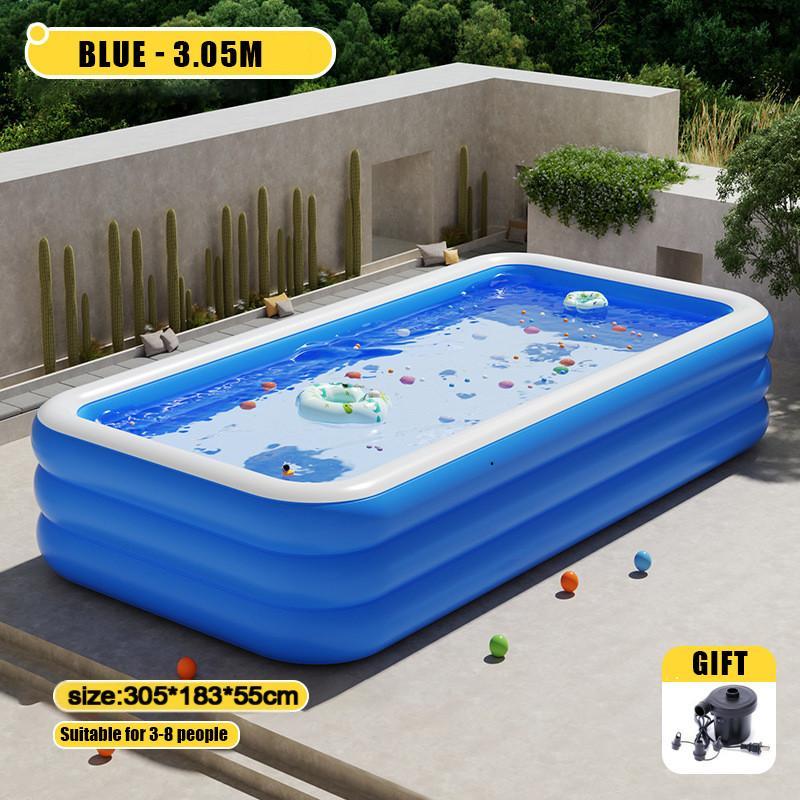 Baby Swimming Pool Inflatable Secure Design Kids Splash Pad Air Pump Included