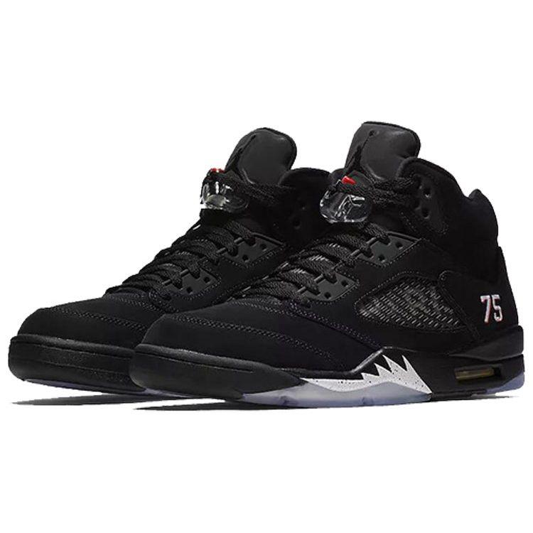 Paris Saint-Germain X Air Jordan 5 Retro Men Sneakers Black Black-Red AV9175-001