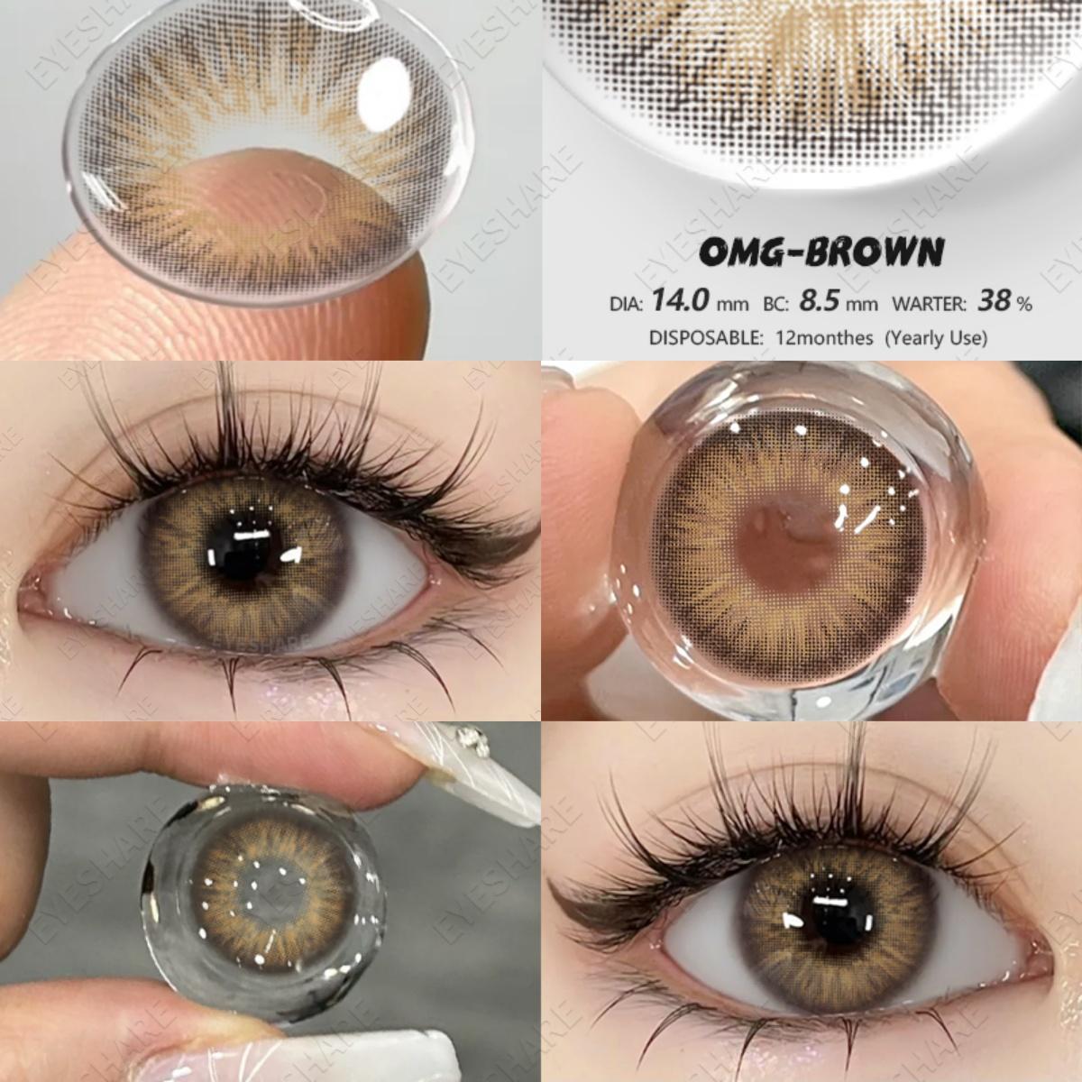 

EYESHARE Цветные контактные линзы Синие контактные линзы Коричневые линзы для очков Зеленые контактные линзы Серые натуральные линзы 1 пара 0