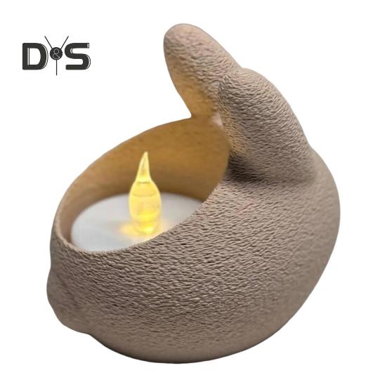 

Подсвечник в виде кролика, ручной работы, подсвечник в виде кролика из смолы, настольный подсвечник в виде кролика для гостиной, спальни, декор хаки