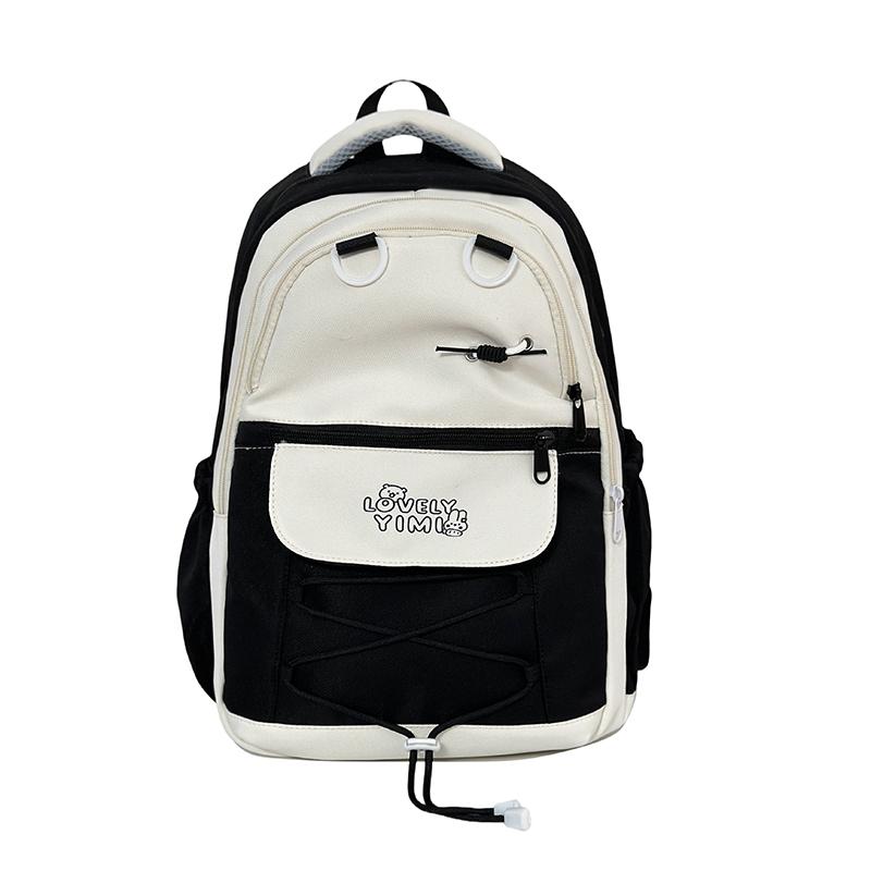 Contrast Color Student Bag Junior High School Student Backpack Women's Travel Lightweight Backpack