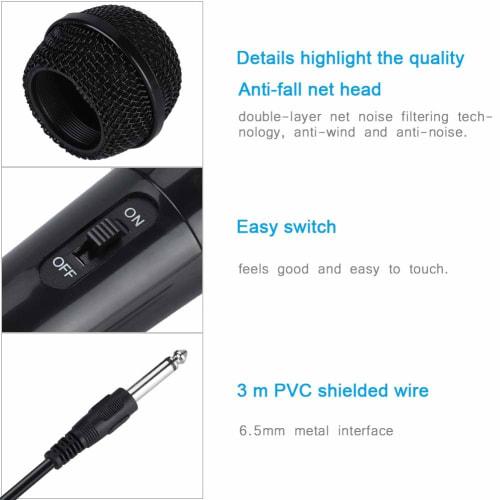 Lightweight and Practical Wired Dynamic Handheld Microphone with Moving Coil for Karaoke (black)