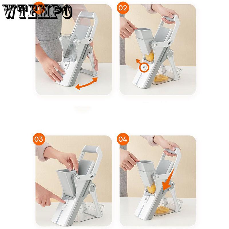 WTEMPO Sebze Kesme Aleti Ev Çok fonksiyonlu Çıkarılabilir Tel Silgi Patates Parçalama Aracı Üçü Bir Arada Tel Kesici Dilimleme