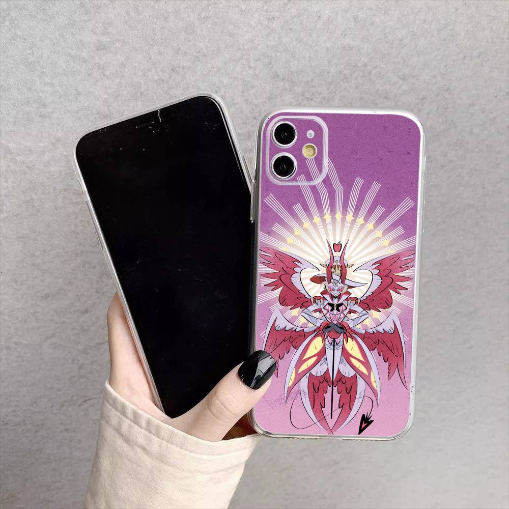 Hazbin H-Hotel Lucifer Magne Handyhülle für iPhone 17, 16, 15, 14, 13, 12, 11 Plus, Pro Max Weiche Transparente Hülle