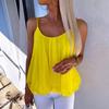 Tops Femininos Leves Chiffon Sem Mangas Blusa Camadas Barra com Babados Modelagem Solta Casual Verão Top de Alcinha