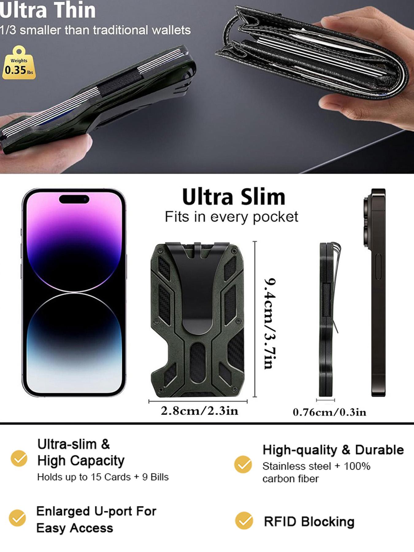 Тонкий мужской кошелек с зажимом для денег — фото 9