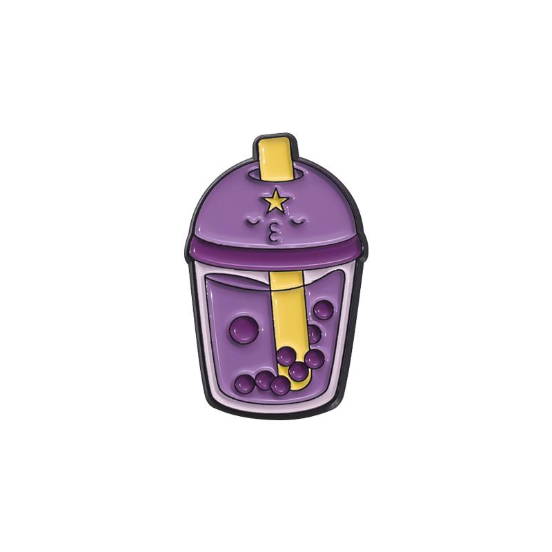 Cute Fruit Juice Enamel Pins Cartoon Boba Milk Tea Silly Goose Drink Box Brooches Lapel Badge Funny Jewelry Gifts Accessories