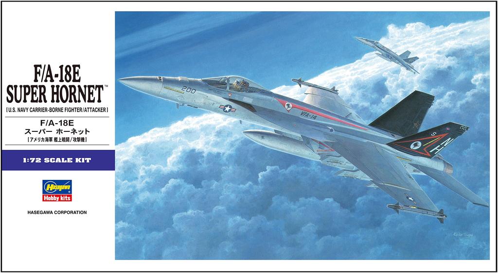 Hasegawa US Navy Super Hornet Aircraft Plastic Model Kit E19 1/72 F/A-18E Carrier-Based Fighter/Attack