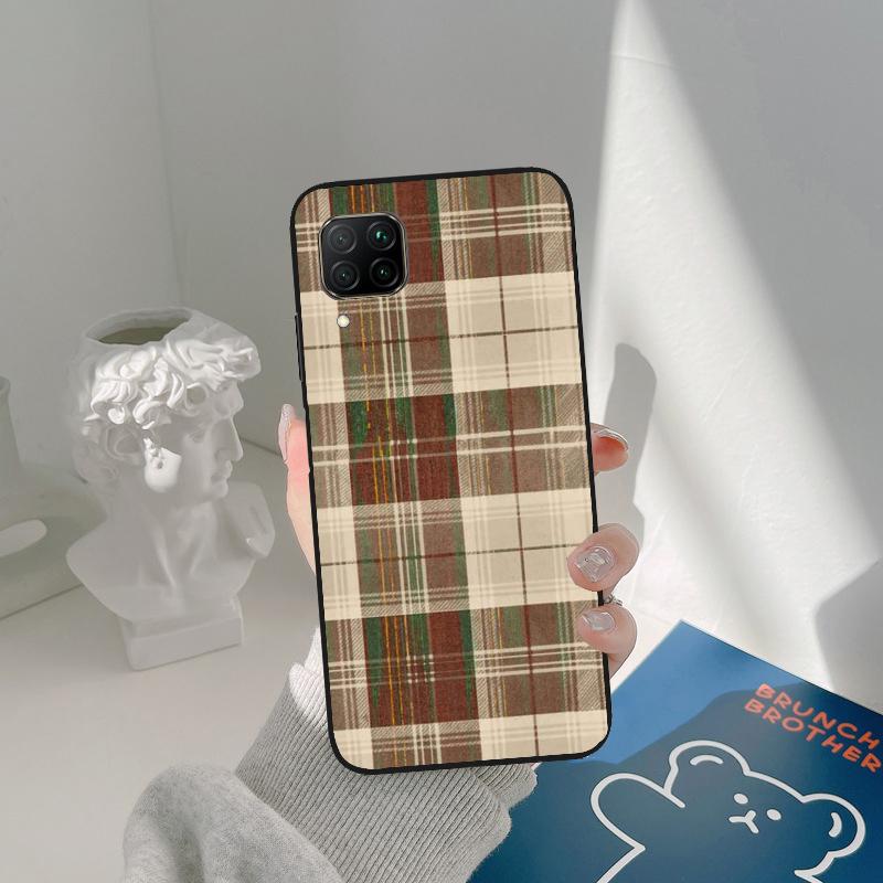 Brown Plaid For Huawei Nova Y91 Y61 Y73 Y72 Y90 Y70 Y60 12s 12i 11i 8i 9 10 SE P60 P30 Pro P40 Lite Case Huawei Nova Y61