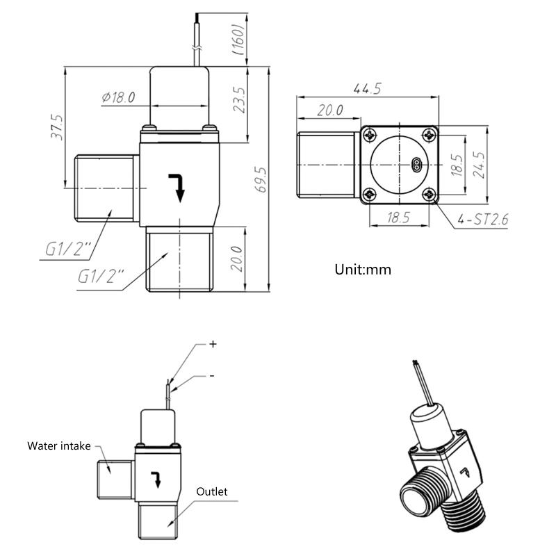 Solenoid for Valve DC 4.5V 1/2" Water Flow Pul Se Electromagnetic for Valve Brass Solenoid for Valve for Liquid Wate