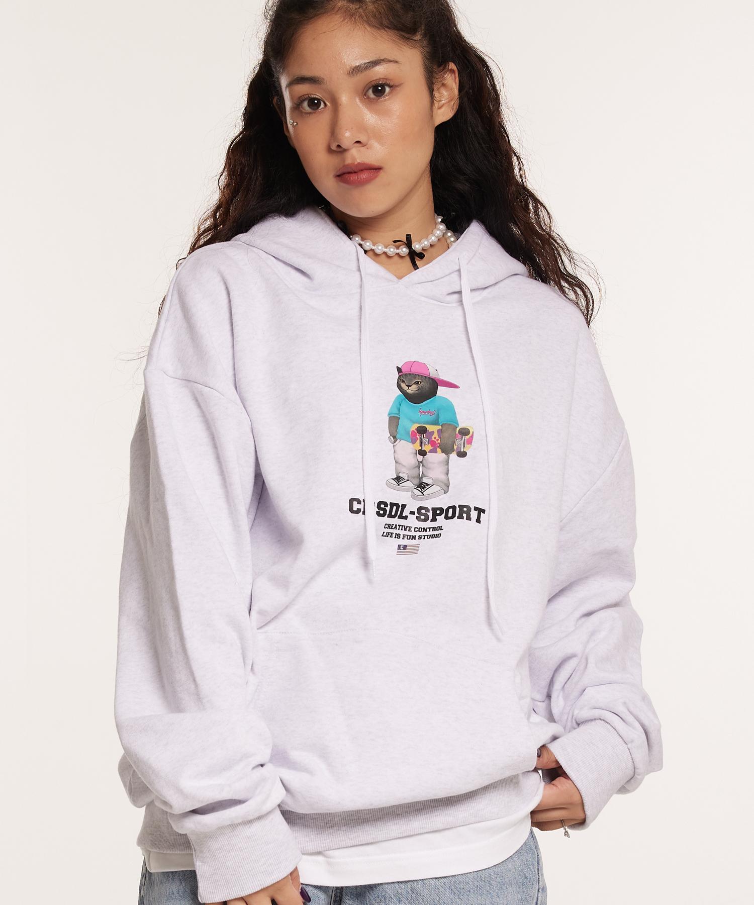 Cream Soda Lab Crsdel Sports Gray Hoodie Light Gray L
