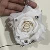 Exquisite Design Handmade Rose Keychain Rose Shape Imitation Flowers Pendant  Keychain Decoration