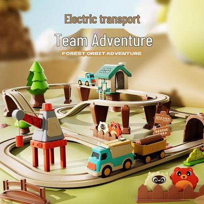 Forest Train Track Adventure Set: Educational Puzzle & Construction Vehicles for Ages 3-6