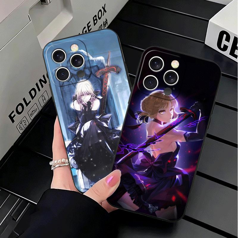Fate Zero Stay Night Saber Soft Phone Case for iPhone 16 16E 17 Air 15 Pro Max 14 Plus 13 Mini 11 12 7 Black Cover Back Shell