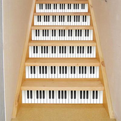 Keyboard 2Pcs Stairs Decal Removable Ornament Home Decoration Piano Waterproof Home Stickers