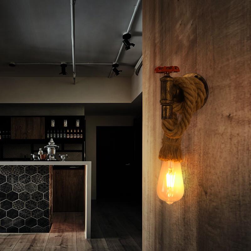 Oeny Retro Hemp Rope Wall Sconce