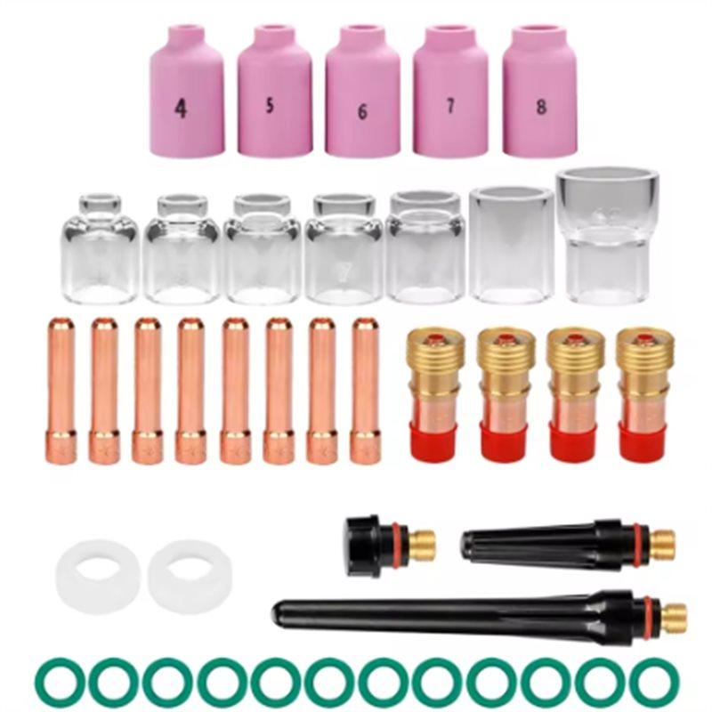

Torch Nozzle Ring Cover Gas Lens 4-12Mm TIG Welding 41Pcs Pyrex Glass Cup Kit For WP17/18/26, 3.2Mm