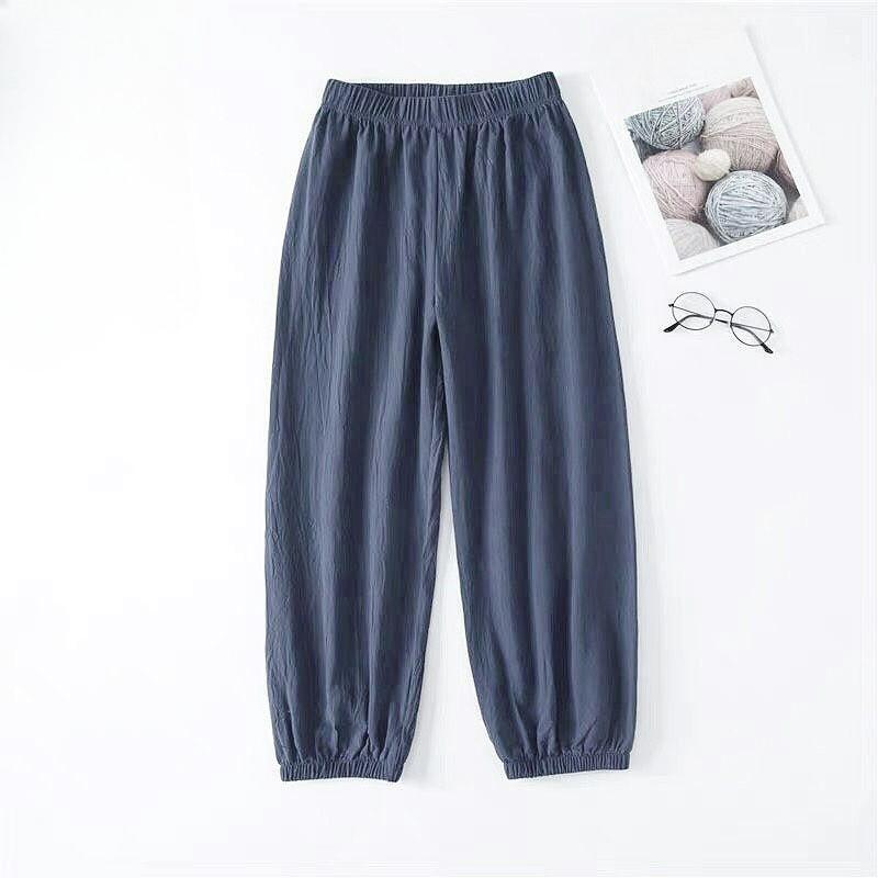 Cotton and Linen Bloomers Women's Summer Loose High-waisted Drape Linen Nine-point Trousers Casual Thin Carrot Harem Pants