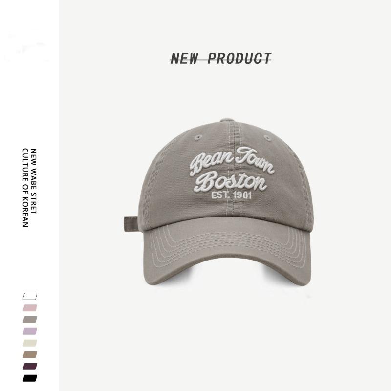 Hat Female Street Letter Embroidery Baseball Cap Male Summer Shopping Versatile Face Small Peaked Cap Summer