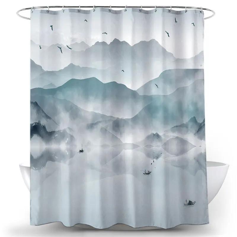 Flower And Bird Shower Curtain Waterproof Bathroom Decorative 3D Printed Fabric Decorative Shower Curtain Cortina De La Ducha