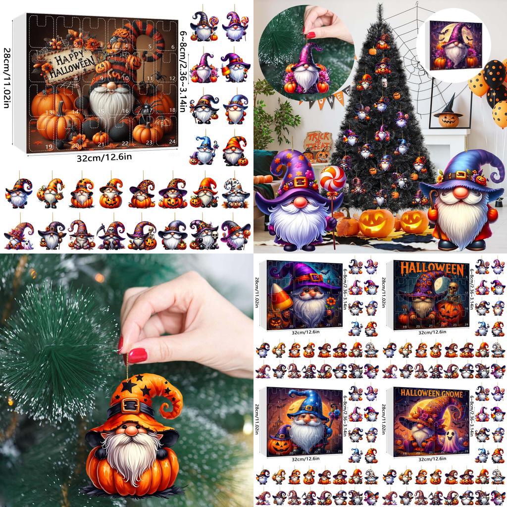 Halloween Dwarf Acrylic Hanging Decor Set With 24 Pieces For Party Celebration And Festive Atmosphere