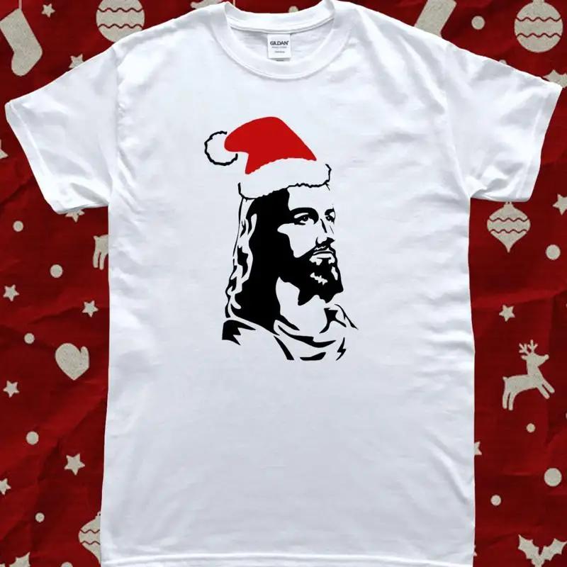 Jesus as Santa Claus Funny Christmas T-Shirt S разноцветный