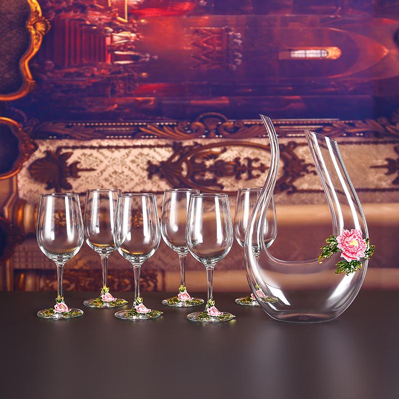 Goblet Red Wine Glass Set Crystal Glass Goblet Wine Decanter Flagon Wine Dispenser Barware Bar Sets Wine Set Exquisite Gifts