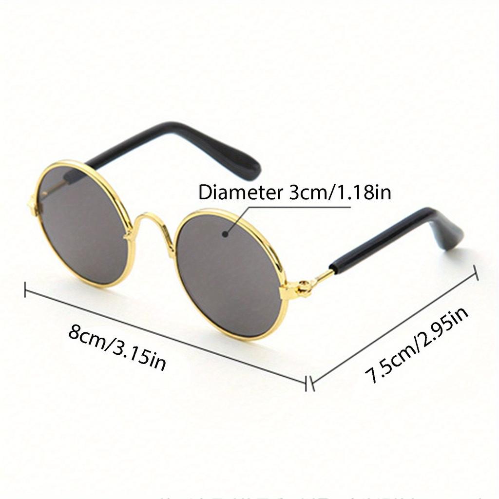 1 Stück Hunde Sonnenbrille Katze Haustier Produkt Lieblich Vintage Rund Reflexion Augenbekleidung Brille Kleiner Hund Katze Haustier Foto Requisiten Zubehör