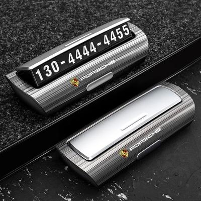 1 Stück Auto-Embleme Temporäre Parkplatznummern-Schild für Porsche 911 Cayenne Carrera-GT 928 Panamera Boxster Macan 918 Zubehör